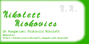 nikolett miokovics business card